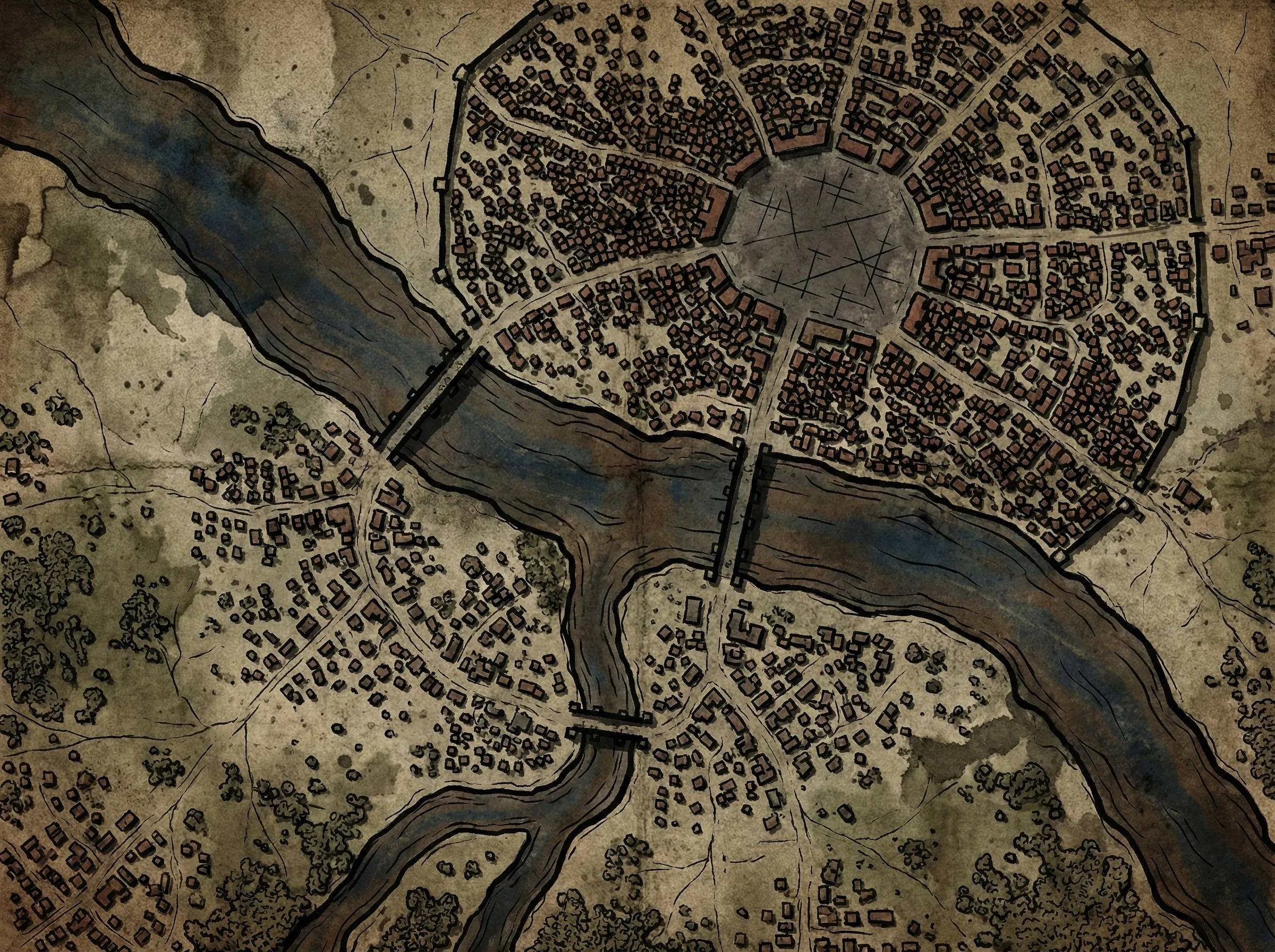 Watercolor City Maps